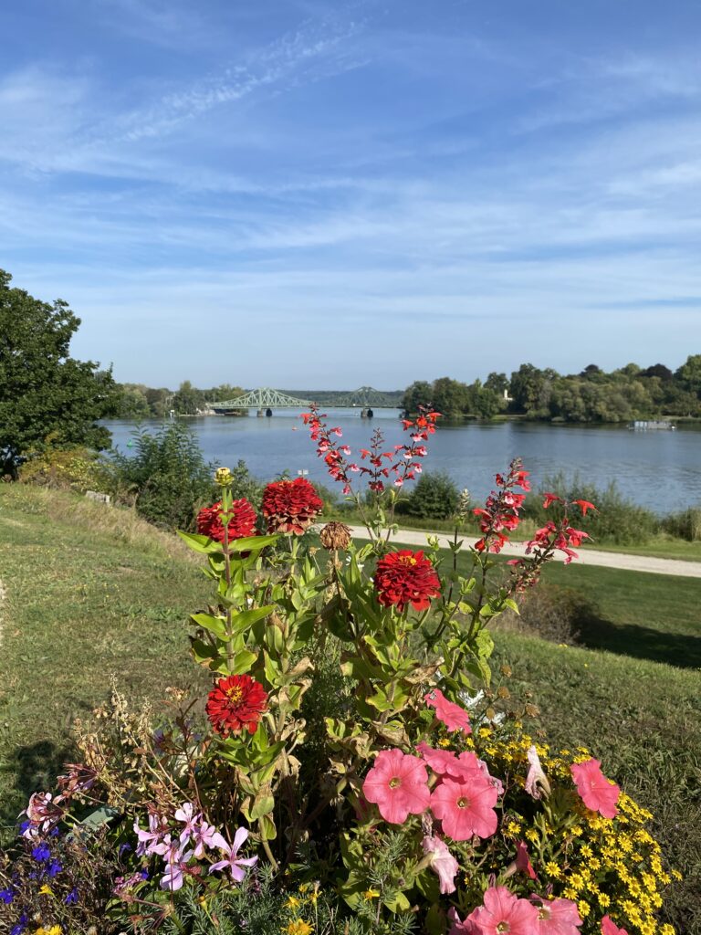 Herrlicher Blick vom hoch gelegenen Schloss Babelsberg.