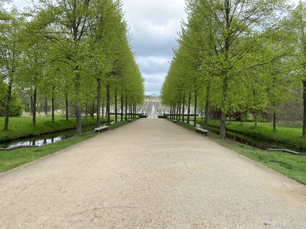 Das Schloss Sanssouci im Park Sanssouci.